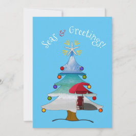 Tarjeta Festiva Mares divertidos y saludos Navidades de la foto de