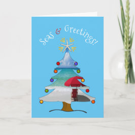 Tarjeta Festiva Mares divertidos y saludos Navidades de la foto de