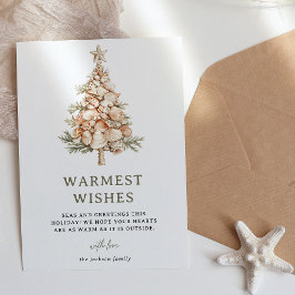 Tarjeta Festiva Mares y saludos Navidades de árboles Shell