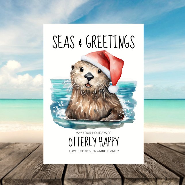 Tarjeta Festiva Mares y saludos Navidades de la Costa de Santa (Subido por el creador)
