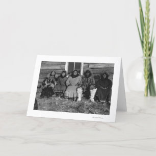 Tarjeta Festiva María reno y su familia en Alaska