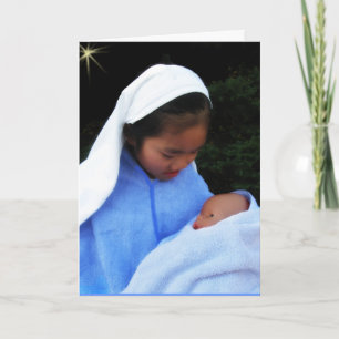 Tarjeta Festiva Maria y bebé