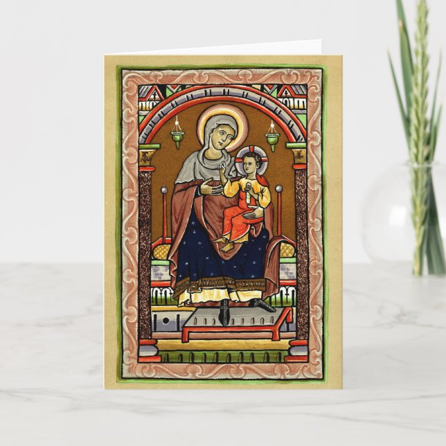 Tarjeta Festiva María y Jesús (Anverso)