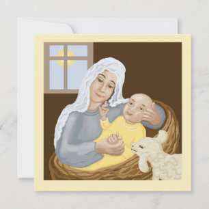 Tarjeta Festiva María y Jesús