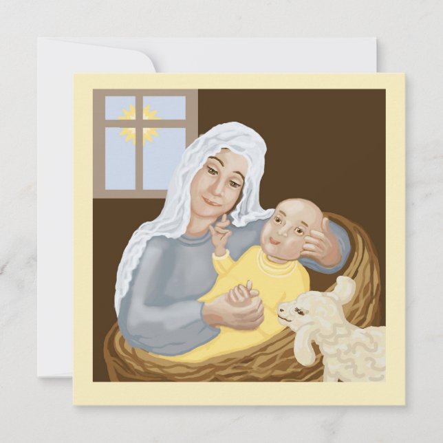 Tarjeta Festiva María y Jesús (Anverso)