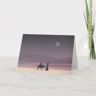 Tarjeta Festiva Maria y José en claro de luna