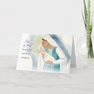 Tarjeta Festiva Maria y niño