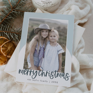 Tarjeta Festiva MARIAH Blue Arch Navidades de fotografía familiare