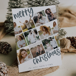 Tarjeta Festiva MARIAH Familia DIVERSIÓN Azul Navidades multifoto