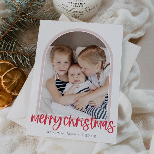 Tarjeta Festiva MARIAH Foto de la familia del Arco Rojo Ferry Chri