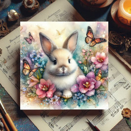 Tarjeta Festiva Maricolor Bunny And Butterflies Pascua Floral