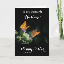 Tarjeta Festiva Marido / Feliz Pascua - Mariposas Fritilleras