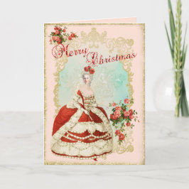 Tarjeta Festiva Marie Antoinette  Greeting Card Christmas Rose