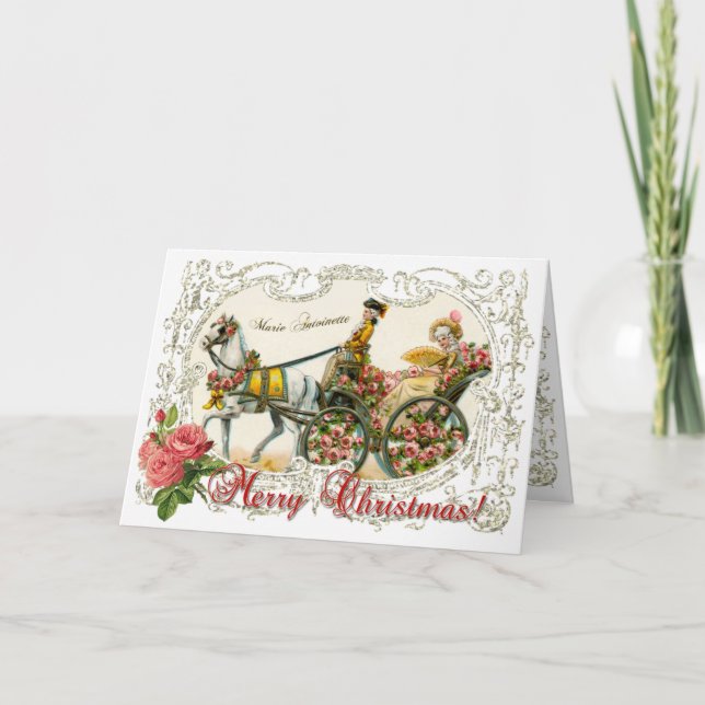 Tarjeta Festiva Marie Antoinette  Greeting Card White Christmas (Anverso)