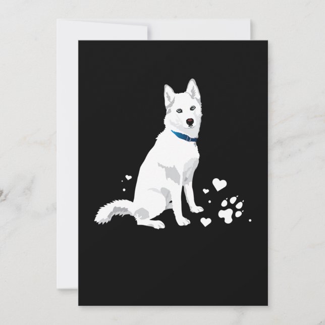 Tarjeta Festiva Marihuana Siberiana Blanca Cute - Perro de nieve b (Anverso)