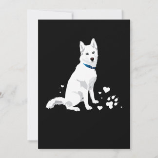 Tarjeta Festiva Marihuana Siberiana Blanca Cute - Perro de nieve b