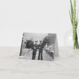 Tarjeta Festiva Marineros con Mistletoe