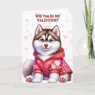 Tarjeta Festiva Marioneta siberiana en Sweater Valentine