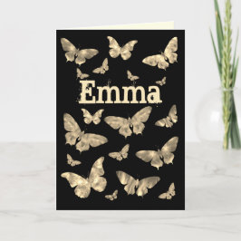 Tarjeta Festiva Mariposa a la luz de la luna Arte gótico Emma Nomb