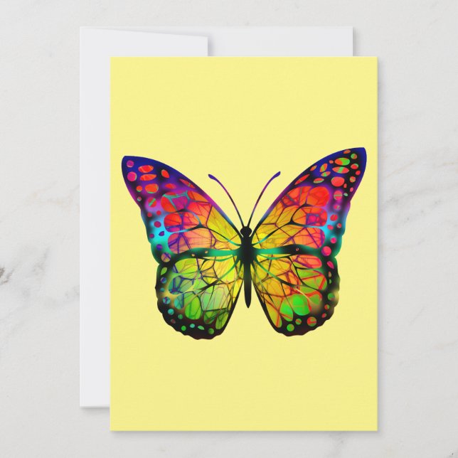 TARJETA FESTIVA MARIPOSA ABSTRACTO (Anverso)