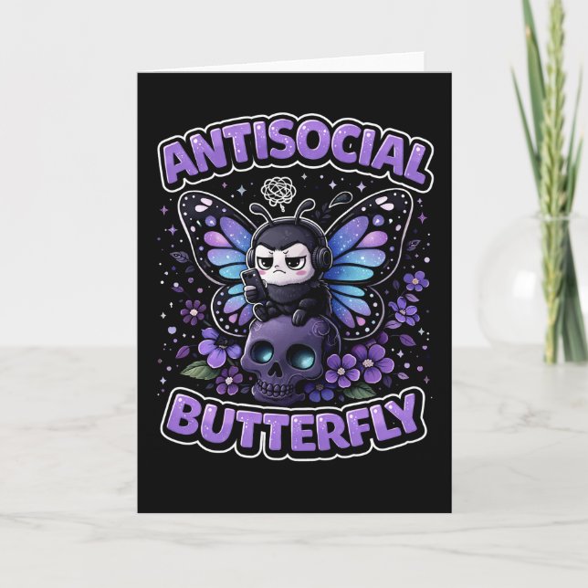 Tarjeta Festiva Mariposa Antisocial (Anverso)