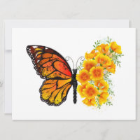 Mariposa de flores con amapola amarilla de Califor
