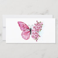 Mariposa de flores con Sakura rosa