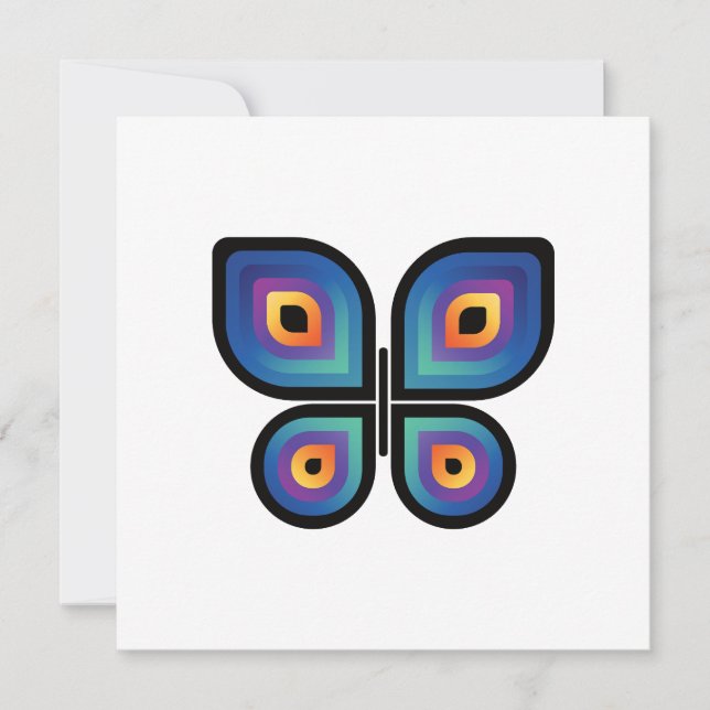 Tarjeta Festiva Mariposa de la llama del pavo real (Anverso)