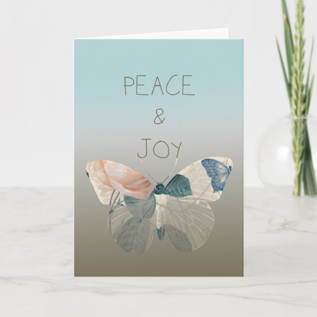 Tarjeta Festiva Mariposa de la paz y de la alegría (Anverso)