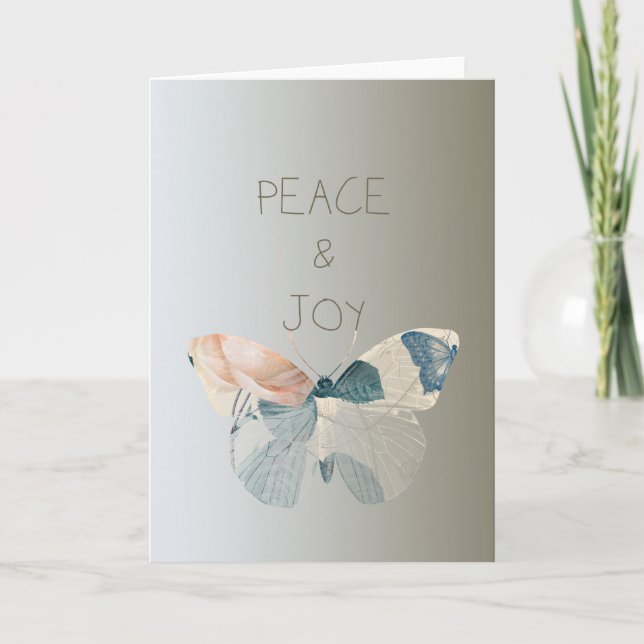 Tarjeta Festiva Mariposa de paz y alegría (Anverso)