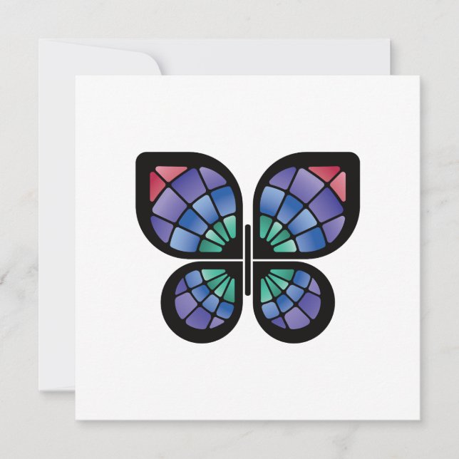 Tarjeta Festiva Mariposa de vidrio templado (Anverso)