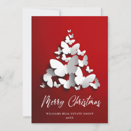 Tarjeta Festiva Mariposa Monarca Navidades Saludo Corporativo