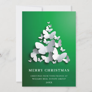 Tarjeta Festiva Mariposa Monarca Navidades Saludo Corporativo