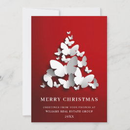 Tarjeta Festiva Mariposa Monarca Navidades Saludo Corporativo