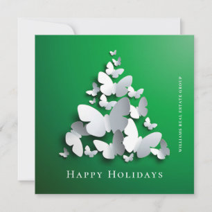 Tarjeta Festiva Mariposa Monarca Navidades Saludo Corporativo