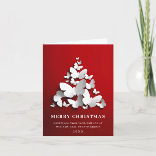 Tarjeta Festiva Mariposa Monarca Navidades Saludo Corporativo