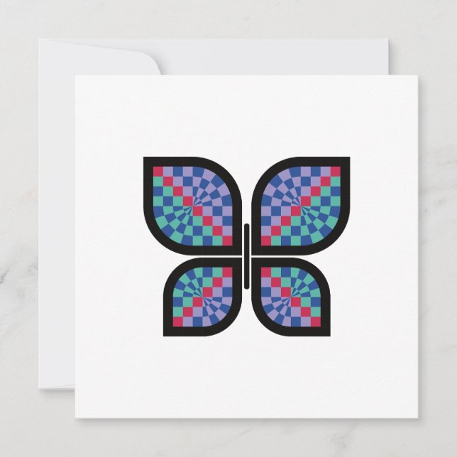 Tarjeta Festiva Mariposa mosaica (Anverso)