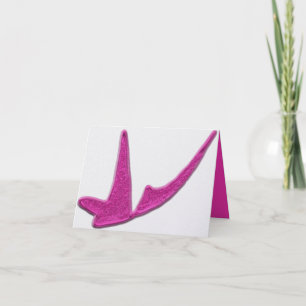 Tarjeta Festiva Mariposa rosa brillante