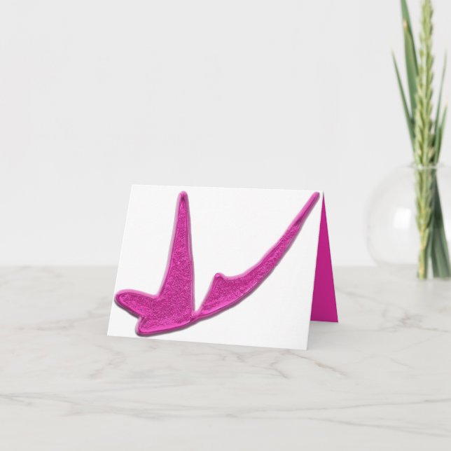 Tarjeta Festiva Mariposa rosada resplandeciente (Anverso)