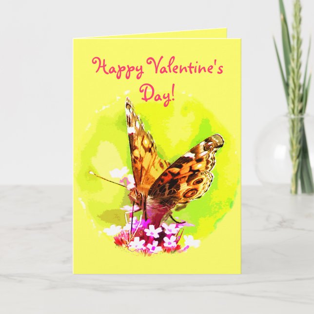 Tarjeta Festiva Mariposa Valentine (Anverso)