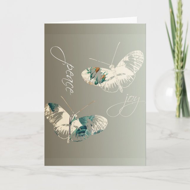 Tarjeta Festiva Mariposas de paz y alegría (Anverso)