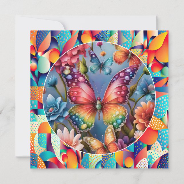 Tarjeta Festiva Mariposas de verano (Anverso)