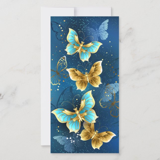 Tarjeta Festiva Mariposas doradas (Anverso)