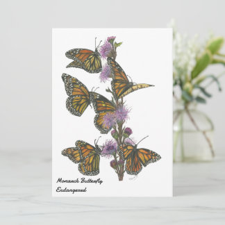 Tarjeta Festiva Mariposas monarca mágicas pintadas a mano