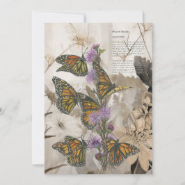Tarjeta Festiva Mariposas monarca mágicas pintadas a mano