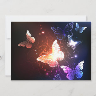 Tarjeta Festiva Mariposas nocturnas brillantes
