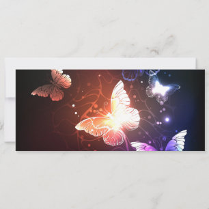 Tarjeta Festiva Mariposas nocturnas brillantes