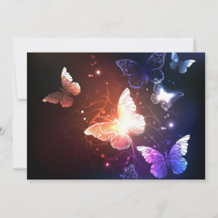 Tarjeta Festiva Mariposas nocturnas brillantes