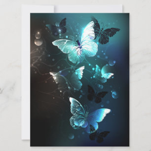 Tarjeta Festiva Mariposas nocturnas de menta