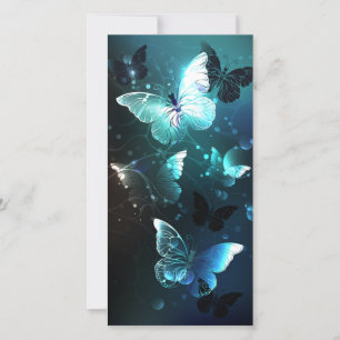 Tarjeta Festiva Mariposas nocturnas de menta